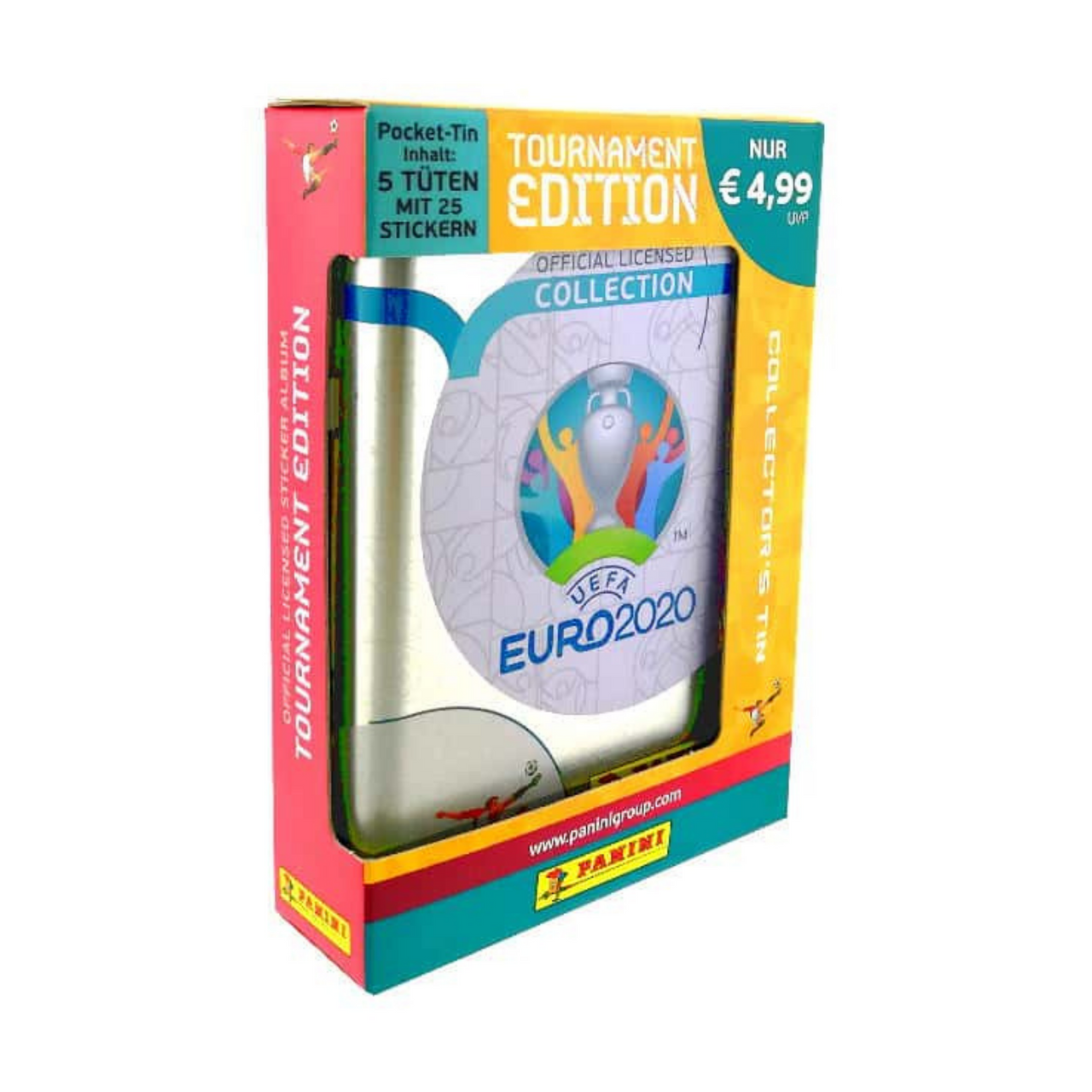 Panini EURO 2020 Tournament Edition Stickers - Tin Box with 5 Packets