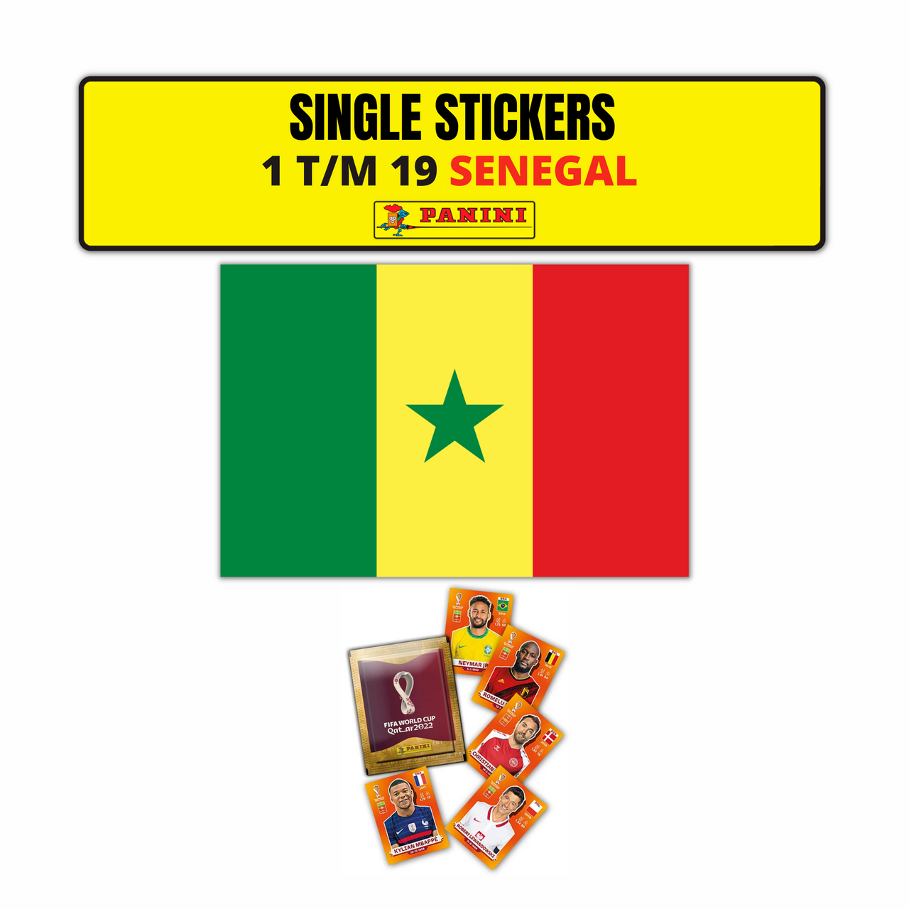 TEAM SENEGAL ORANGE SINGLE STICKERS - PANINI FIFA QATAR 2022