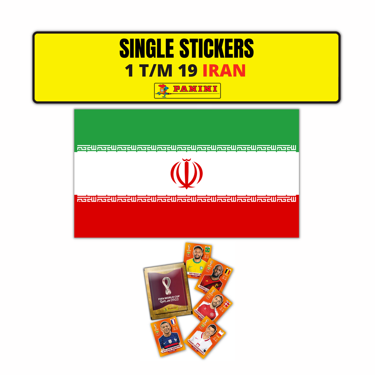 TEAM IRAN ORANGE SINGLE STICKERS - PANINI FIFIA QATAR 2022
