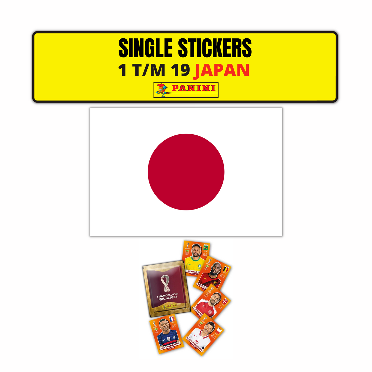 TEAM JAPAN ORANGE SINGLE STICKERS - PANINI FIFIA QATAR 2022