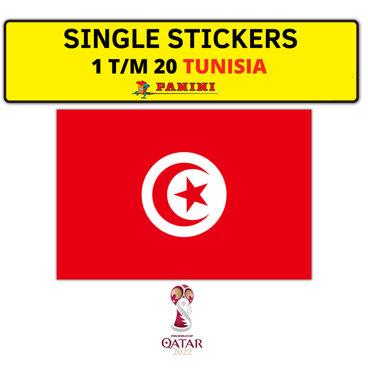 PANINI FIFIA WORLD CUP QATAR 2022 STICKERS TUNISIA TUNESIE