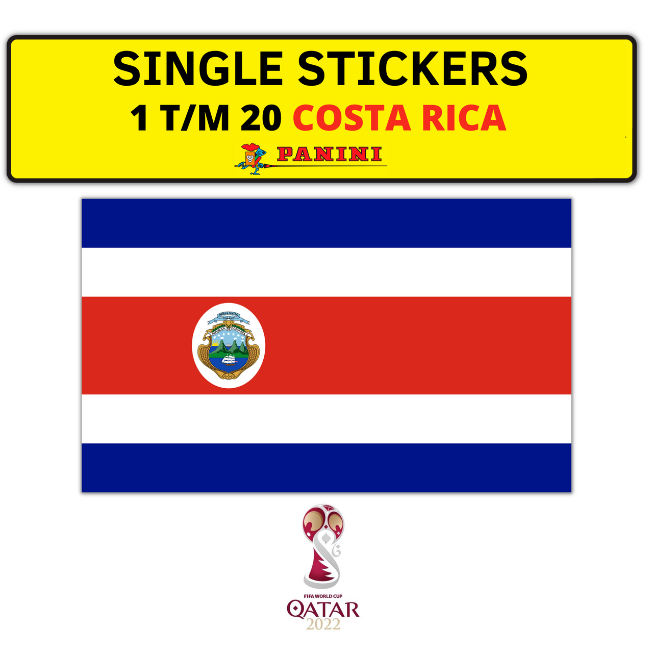 PANINI FIFIA WORLD CUP QATAR 2022 STICKERS COSTA RICA