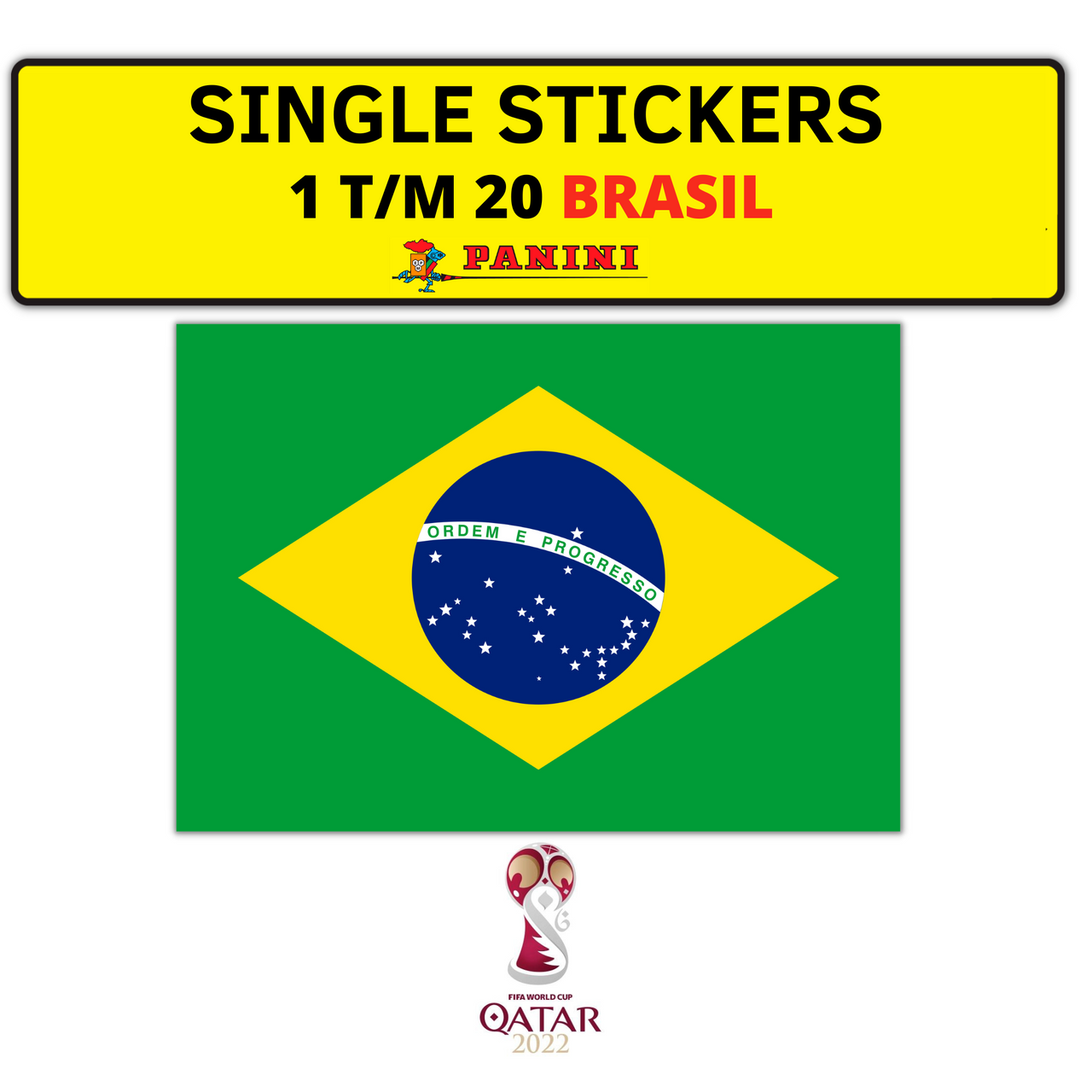 PANINI FIFIA WORLD CUP QATAR 2022 STICKERS BRASIL BRAZILIE